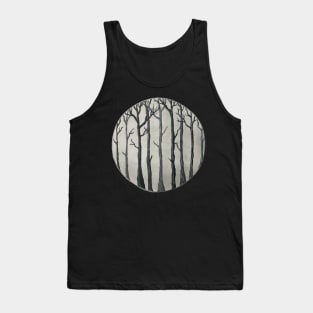 Trees In Fog, Mixed Media Tank Top